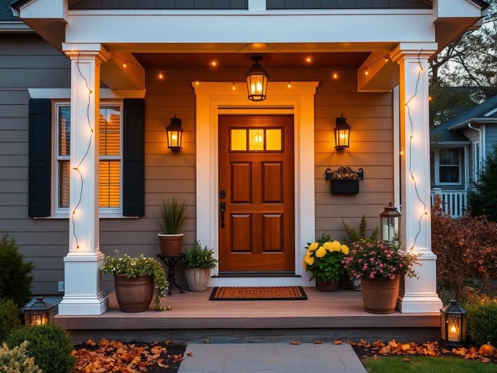 Welcoming front porch in the evening